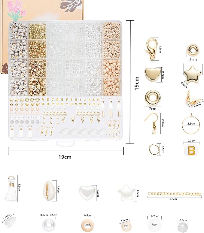 xylise jewelry making supplies kit natural stone beads for irregular natural stone with for diy craft bracelet necklace earrings for adults (transparent)