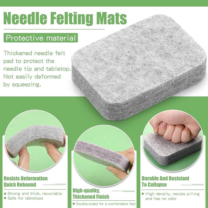 Yizzvb Mushroom Needle Felting Kit, Felt Kits for Beginners Adult, Wool Felting Kit with Felting Pad, Felting Needles and Instruction for DIY Lovers DIY Craft Home Decoration Party Supplies