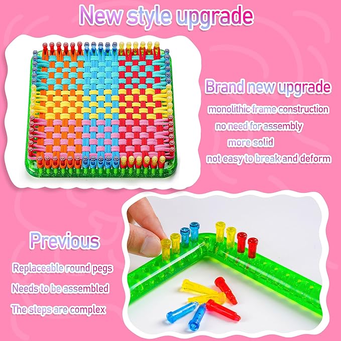 CCTVRTV Weaving Loom Kit Toys for Kids and Adults, Potholder Loops DIY Arts and Crafts for Boys and Girls Ages 5 6 7 8-12 13, Easy Potholder Loom Knitting Kits Gifts for Beginners, 252 Craft Loops