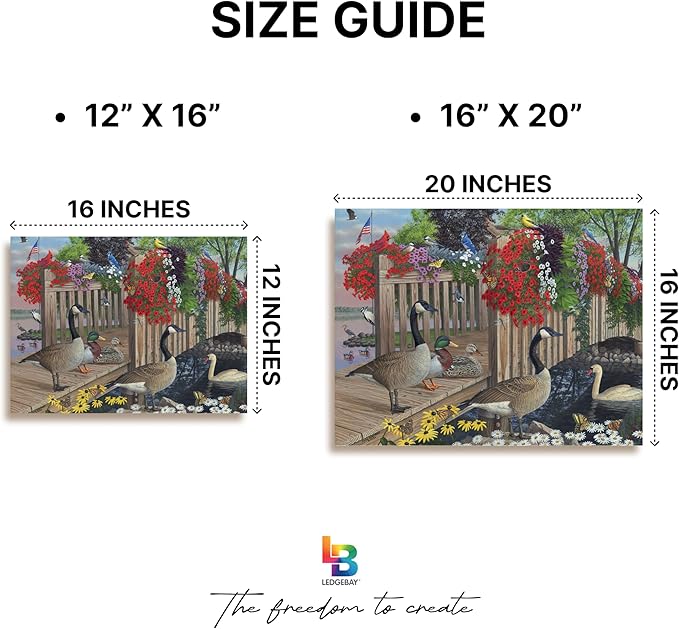 Ledgebay DIY Paint by Numbers Kit for Adults Framed Canvas Beginner to Advanced Paint by Numbers Kit Kits Include Acrylic Paint Set Brushes Tabletop Easel (Nature's Blessing 16" x 20" Framed)