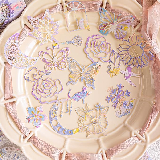 160Pcs Artistic Hollow-Cut Scrapbook Papers, Vintage-Style Decorations for Journaling, DIY Journaling Kits, Junk Journal Supplies