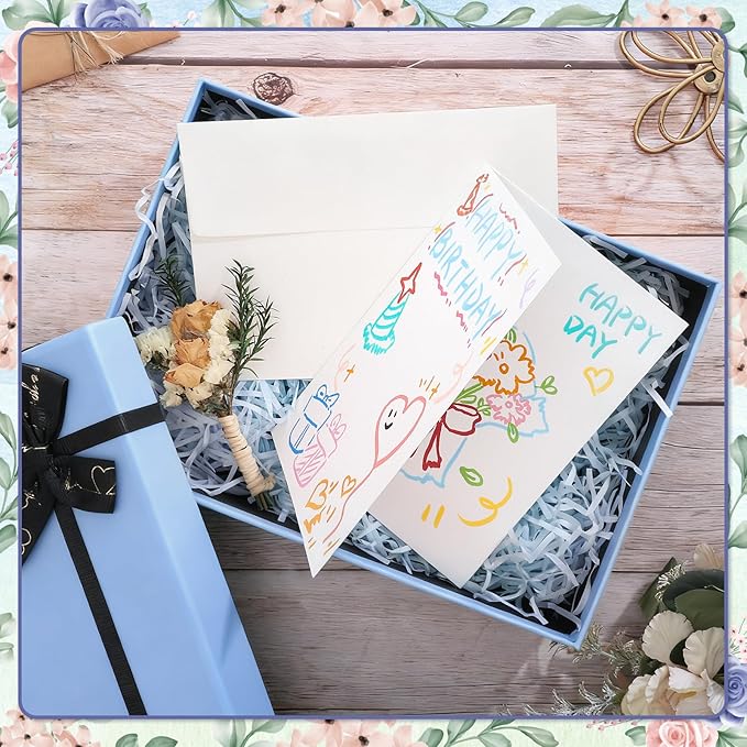 Prudiut 20 Sets Watercolor Cards with Envelopes, 140 lb/300 GSM Watercolor Paper Cards, 5x7 Inch Foldable Blank Cards and Envelopes for Wedding Invitations Greeting Thank You Mothers Day Gifts Card