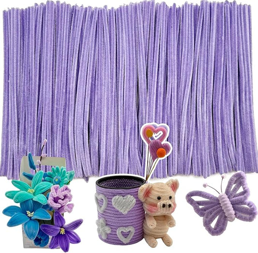Lovely Light Purple Pipe Cleaners Craft,200pcs Arts Crafts,Chenille Stems Art Supplies for Projects Creative DIY Room Decor,Christmas Decorations,Teen Girl Gifts Trendy Stuff,Halloween Gifts