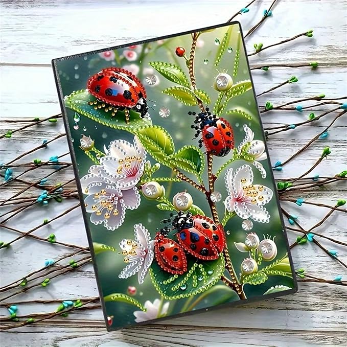 Insect Diamond Painting Notebook for Adults, A5 Diamonds Art Journal and DIY Sketchbook, Diamond Art Kit Supplies,Gift for Beginners, Craft Lovers, Artists. (Insect)