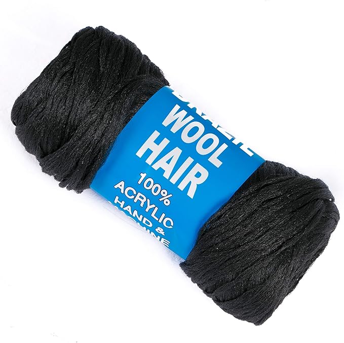 5Roll Brazilian Yarn Wool Hair Arylic Yarn for Hair Crochet Braid Twist Warps Black Color