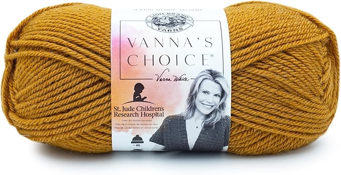 Lion Brand Yarn (1 Skein 860-130I Vanna's Choice, Honey Yarn, 1 Pack