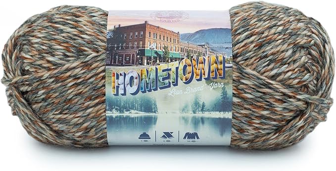 Lion Brand Yarn Hometown Yarn, Super-Bulky Yarn for Knitting, Crocheting, and Crafting, 1 Pack, Huntington Foliage
