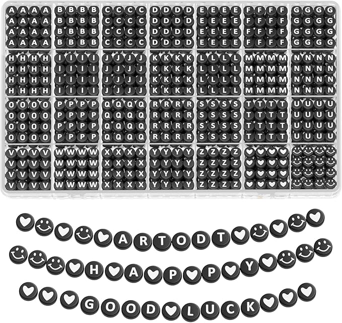 ARTDOT 1400 Pieces Letter Beads for Friendship Bracelets Making Kit, 28 Styles Assortment Jewelry Making Supplies Alphabet Beads Set with Cases Preppy Crafts Gifts