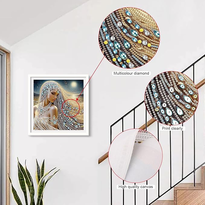 AiYuanzsh 5D Special Shaped Diamond Painting Kit - Beautiful Goddess Queen Design, Unique Crystal Rhinestone Diamond Art Set for Beginners and Adults, Perfect for Home Wall Decor and Holiday Gifts