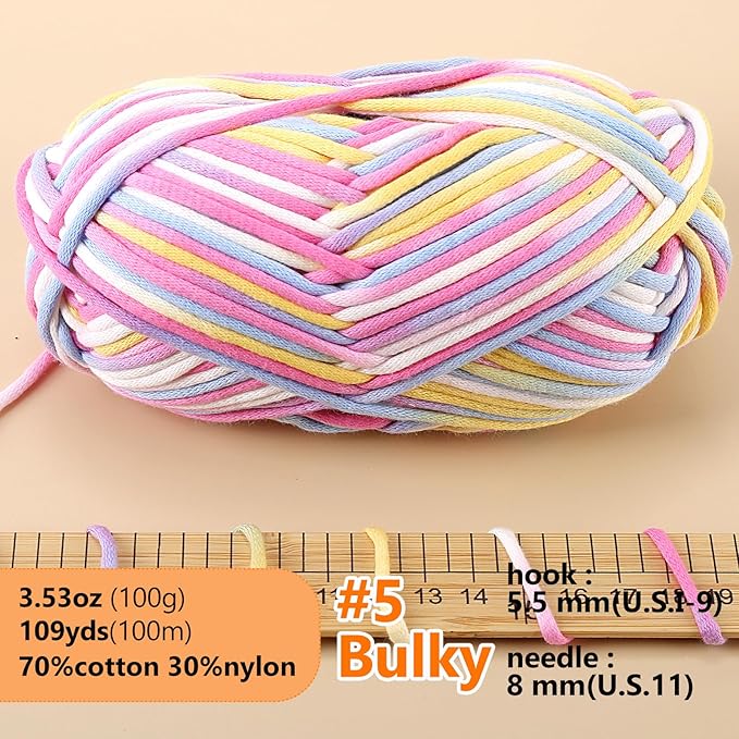 Yarn for Crocheting,100g Soft Yarn for Crocheting,Crochet Yarn for Sweater,Hat,Socks,Blankets(Macaron)