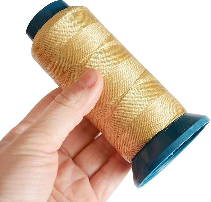 Hair Weaving Thread with C/J/I/T Needles 1500 Yards 210 D Strength Polyester Thread Sewing Thread for Making Wigs Hair Extension Kit (Blonde)