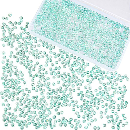 laopottbeads 1200pcs 4mm crystal glass beads for jewelry making beads for bracelets necklace pendants making supplies(light blue green)