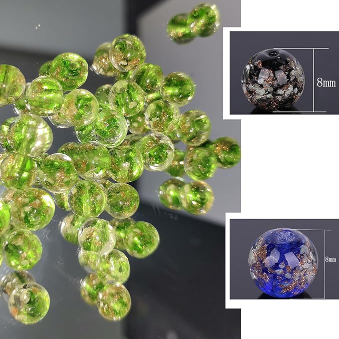 200 PCS 8mm Glow in The Dark Beads Bulk Round Luminous Glass Beads with Holes for Jewelry Making Bracelets Earrings Necklace Glow Loose Spacer Ball Bead DIY Craft Kit (Mixed Color)