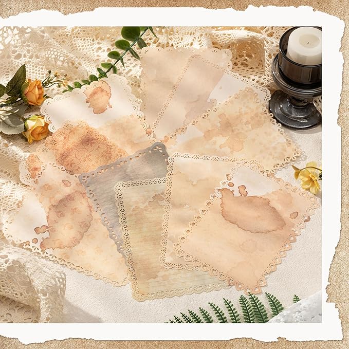 40 Pcs Textured Vintage Scrapbook Paper, 4 Themes Scrapbook Journaling Supplies, Embossed Designs Scrapbooking Kit Decorative Paper for Junk Journals, Card Making, Collage Art, Retro Crafts