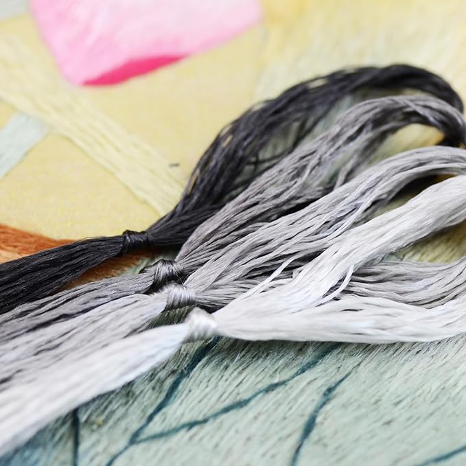 4 Skeins Mulberry Silk Floss Embroidery Thread Floss-Cross Stitch Threads China Silk Woven Jewelry Threads DIY Sewing Kits (24)