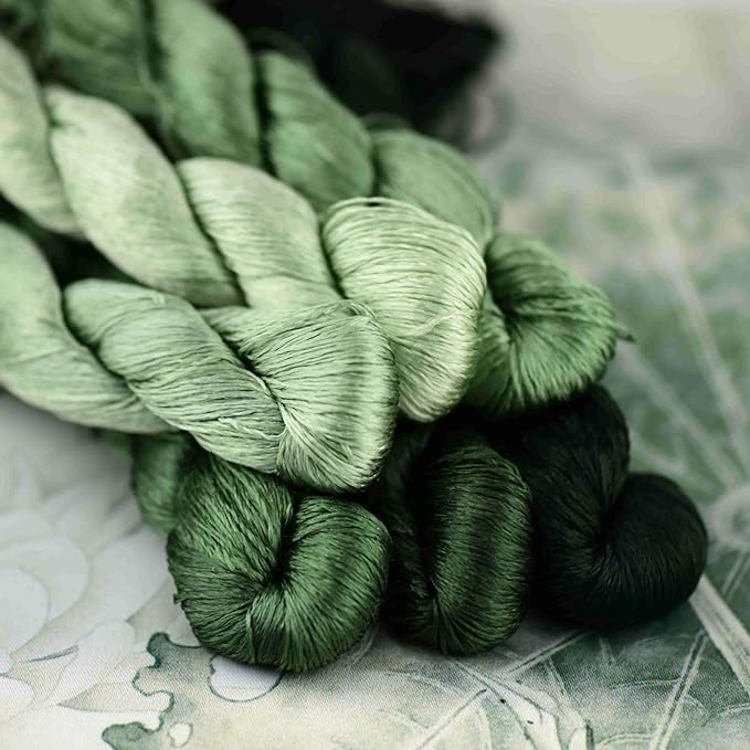 Natural 100% Silk Thread, Handmade Embroidery Thread Silk Floss 6 Colors 110m Each (40)