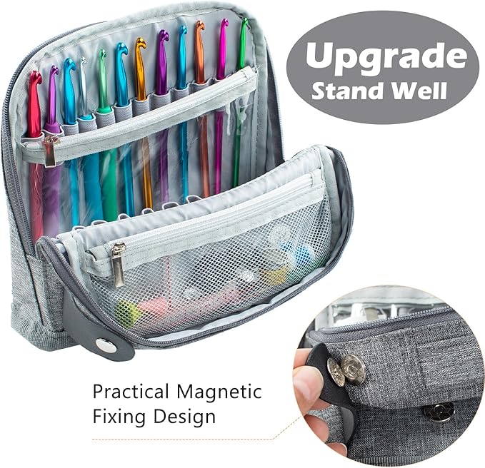Crochet Hook Case - Stand Up Organizer - Unique Design - Knitting & Crochet Supplies Holder