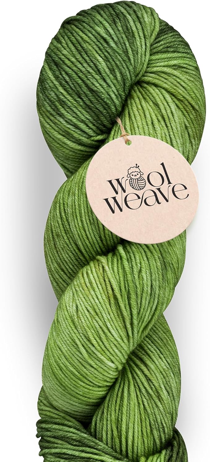 Superwash Merino Wool Yarn for Knitting & Crocheting - Hand Dyed, Luxurious & Soft Dk Weight Yarn, 100gr, 240 Yards - Macha