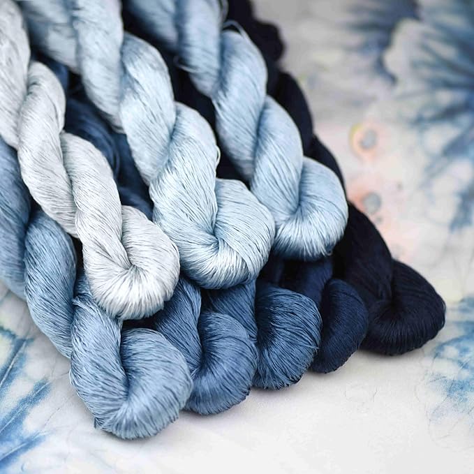 Natural 100% Silk Thread, Handmade Embroidery Thread Silk Floss 8 Colors 110m Each (73)