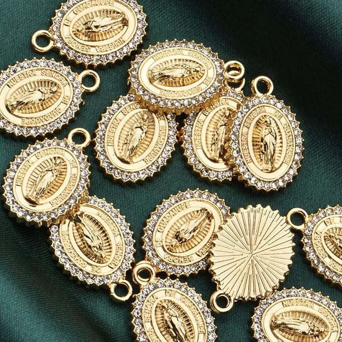 Pack of 20 Rhinestone Charms Gold Plated Pendants Pave Crystal Accessories for Necklace Bracelet Jewelry Making DIY Crafting