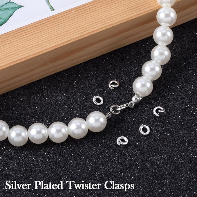 25 Pcs Silver Jump Rings for Jewelry Making, OD 5.5mm ID 3mm Locking Jump Rings, Jump Ring for Charms, Necklace, Pendants, Bracelet, Keychain, Jewelry Making