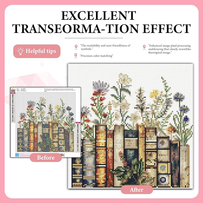 Yezavesu Book Diamond Art Kits for Adults, Book Flower Diamond Painting Kit for Beginners, 5D DIY Round Full Drill Painting with Gem Art Craft Kits for Home Wall Decor 14x14 Inch