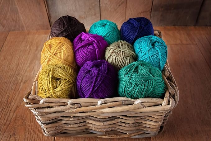 Studio Sam Acrylic Yarn Set. Ten Large 50g Skeins. Total 1030 Yards. for All Knitting, Crochet and Craft Projects. (Midnight Collection)