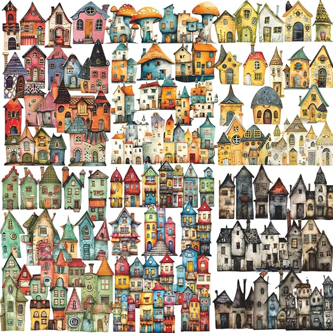 90 Pieces Aesthetic Magic Cottage Sticker Set, 6 Pack Vintage Fantasy Cottage Stickers for Scrapbooking, Journaling, DIY Crafts Arts, and Junk Journal Supplies