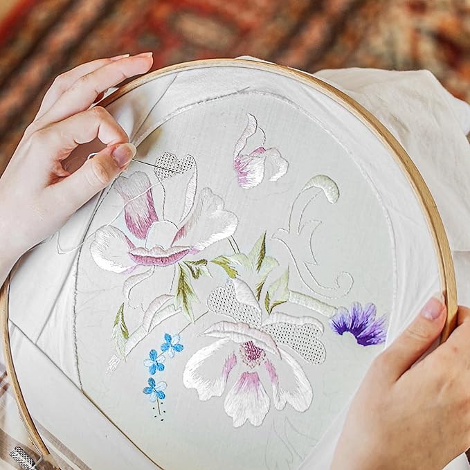 giemson embroidery hoop 12 inch 12 pieces large embroidery hoops bamboo circle cross stitch hoop for embroidery art craft sewing