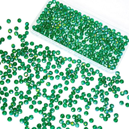 laopottbeads 500pcs 6mm crystal glass beads for jewelry making beads for bracelets necklace pendants making supplies(malachite green)