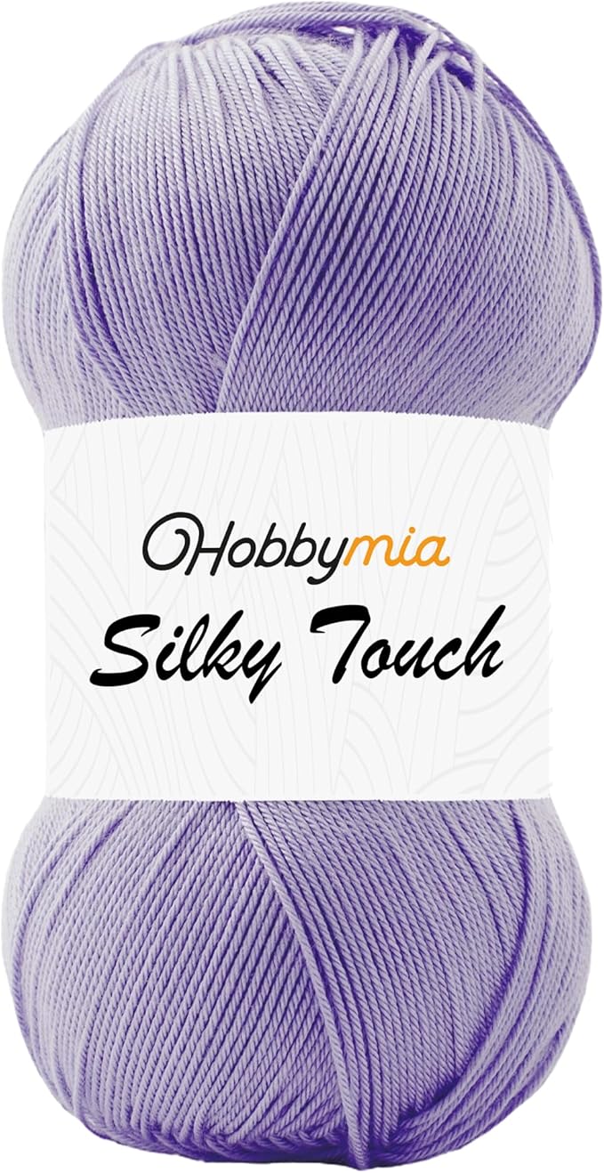 Silky Touch Acrylic Yarn - Soft Sport Weight Yarn for Crochet & Knitting - 100g / 383yds - 100% Microfiber Acrylic - Lightweight Fine Smooth Yarn(Purple - Larkspur Flower, 1 Skein)