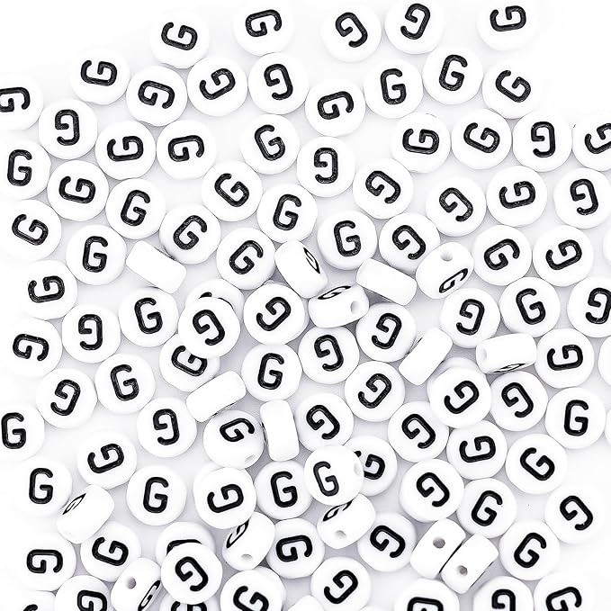 sunrica 300pcs acrylic letter pony beads for friendship jewelry making 4x7mm individual white alphabet beads kit g