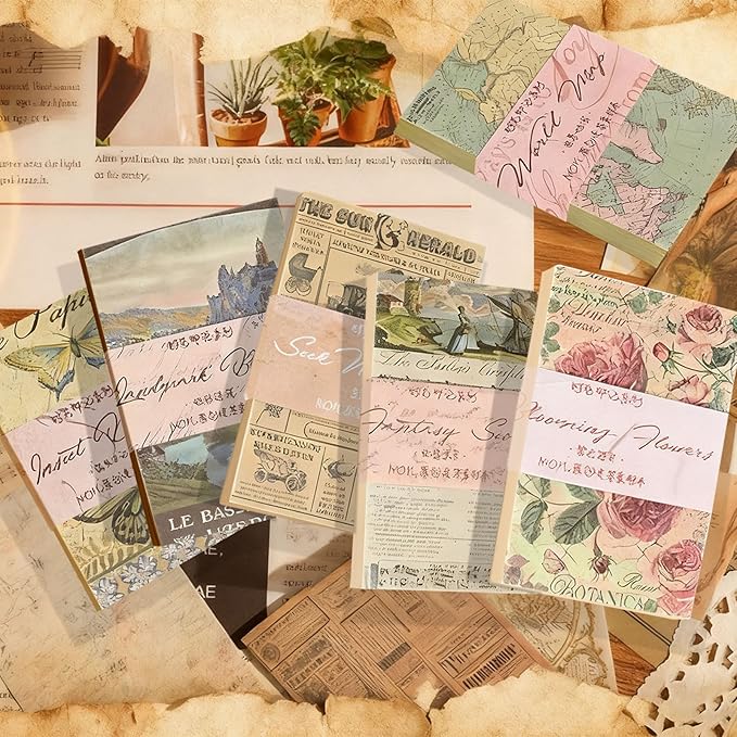 60 Sheets Junk Journal Ephemera Kit, 30 Unique Vintage Scrapbook Paper Patterns for Bullet Journal, Planner Supplies, 3x2 inch (80x50mm) Collage Material (Landmark Buildings)
