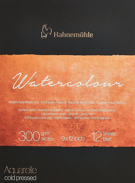 Hahnemuhle Collection Watercolor 300 Pad Cold Pressed 9x12 Inches 300gsm
