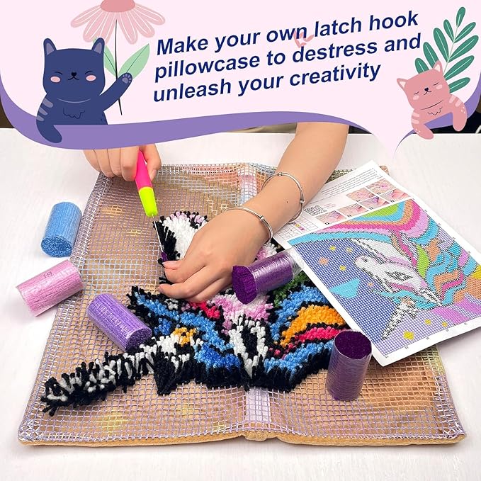 veirousa Halloween Jack O Lantern Latch Hook Kits for Adults Kids Beginners DIY Latch Hook Rug Kit Pre-Printed Hook and Latch Carpet Making Kits Cross-Stitch Wall Hanging Crochet Set 15x20 Inch