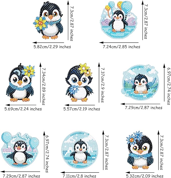Diamond Painting Keychains Kits, Double Sided Diamond Art Keyrings for Adults, DIY Art Key Rings Ornaments Kits