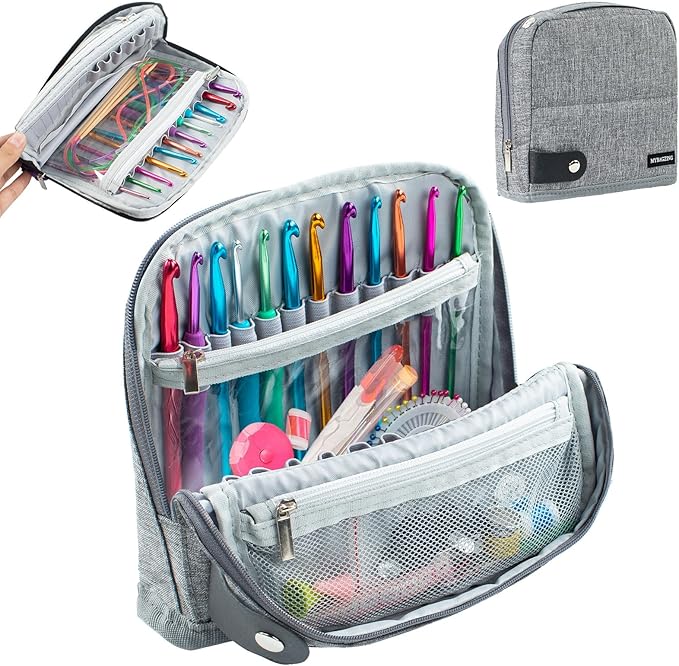 Crochet Hook Case - Stand Up Organizer - Unique Design - Knitting & Crochet Supplies Holder