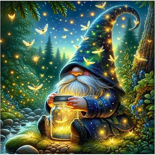 Gnome Paint by Numbers Kit for Adults Beginners, Adult Paint by Number Kits on Canvas Gnome, Painting by Number DIY Crafts Acrylic for Gift Home Decor 16x16 in