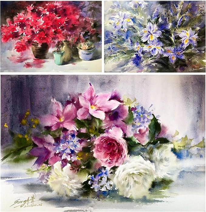 Paul Rubens Watercolor Paint Set Artist Grade, 24 Vivid Floral Colors with Portable Metal Box for Artists, Beginners, Hobbyists, Students