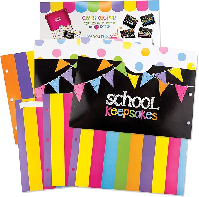School Memory Scrapbook (3 Sets) Refill Extra Pockets and Photo Pages Kits for Class Keeper® Memory Keepsake Book for Girls