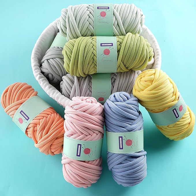 Chunky Yarn for Hand Knitting & Crocheting, Thick Big Twist Tubular Yarn for Making Blankets, Bags, Baskets, Pillows & Pet Nests - 0.55lb/250g Matcha Green