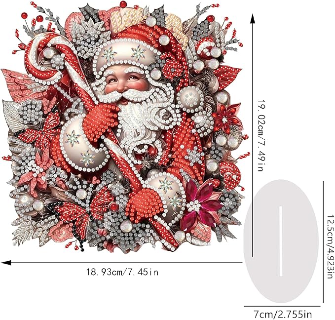 NEGEKFKX Santa Claus Tabletop Ornament DIY Diamonds Art Painting kit,Christmas Desktop Diamonds Painting Kit for Adult,Acrylic Diamonds Painting Board Kit Ornament, Special Crystal Diamond