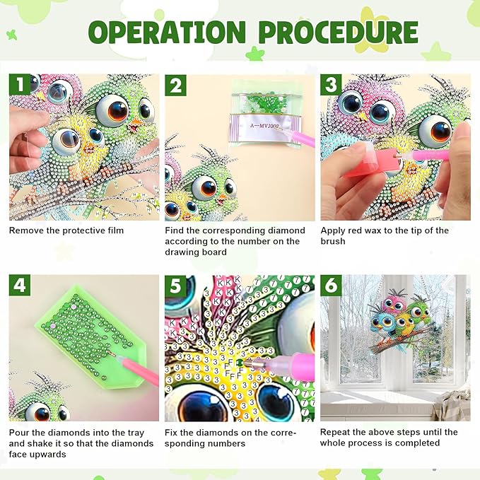 MAXBYE Diamond Art Painting Kits Hanging Bird Pendant, DIY 5D Special Shaped Animal Gem Art Craft Diamond Dots for Adults and Home Window Door Decor