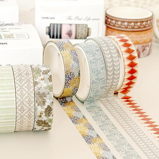 YUBBAEX 20 Rolls Basic Patterns Washi Tape Set Skinny Masking Creative Decorative Tapes, Designer's Selection (Collection 4-Romance)