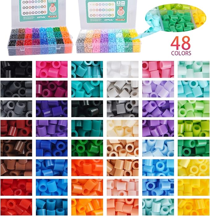 artkal fuse beads 48 colors 9600 melty beads compatible perler and hama