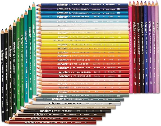 Prismacolor Scholar Colored Pencils, 48 Count - Vibrant Colors, Art Supplies, Drawing, Coloring, For Beginner Artists