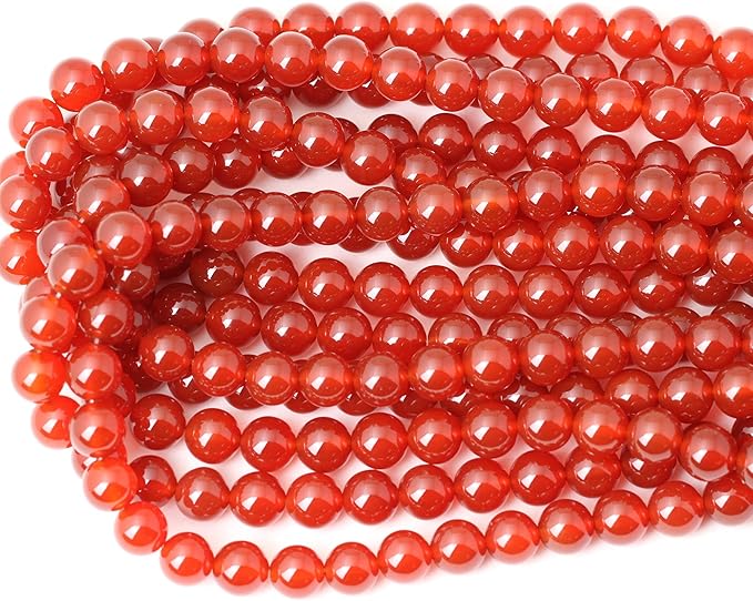 35PCS 10mm Natural Red Agate Gemstone Round Loose Beads for Jewelry Making 1 Strand 15"