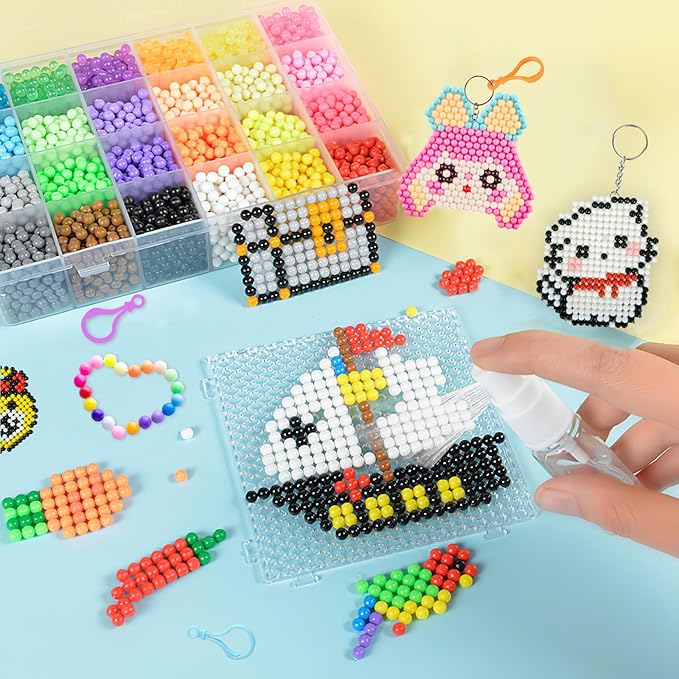 kacaga non-iron fuse beads over 6,000 beads 5mm no repeated colors arts crafts bead includes accessories set refill creative diy kit toys for kids