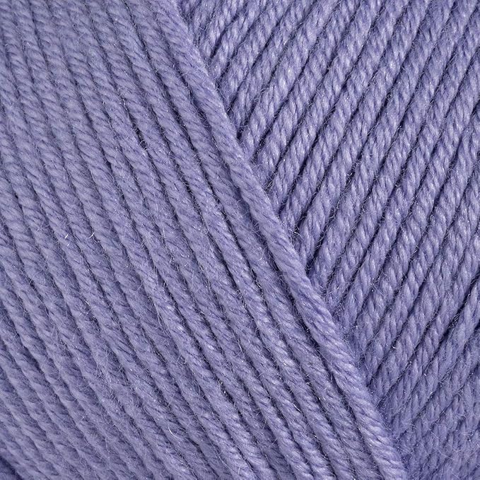 Estako Happy Cotton, 60% Cotton 40% Acrylic Yarn, Soft, Fine/Sport (2) for Crochet and Knitting 1.76 Oz (50g) / 180 Yrds (165m) (4630 - Lila)