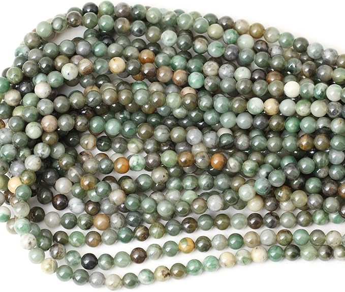 cheavian 60pcs 6mm natural sinkiang jade gemstone round loose beads for jewelry making 1 strand 15 inches